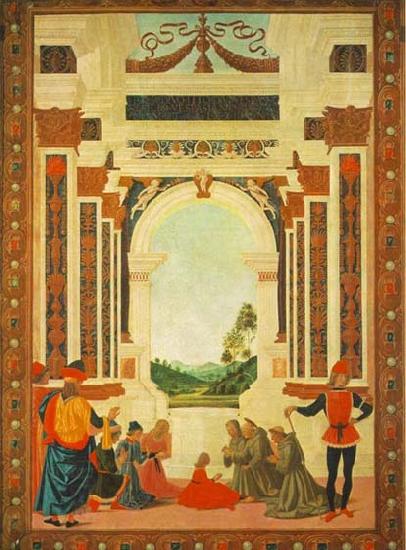 PERUGINO, Pietro The Miracles of San Bernardino-The Healing of a Young China oil painting art